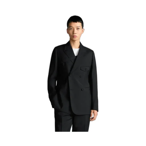 Double-Breasted Jacket With Buttoned Strap