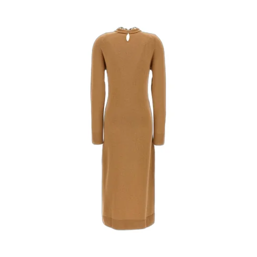 Paco Rabanne Chain-Embellished Long-Sleeved Knitted Dress