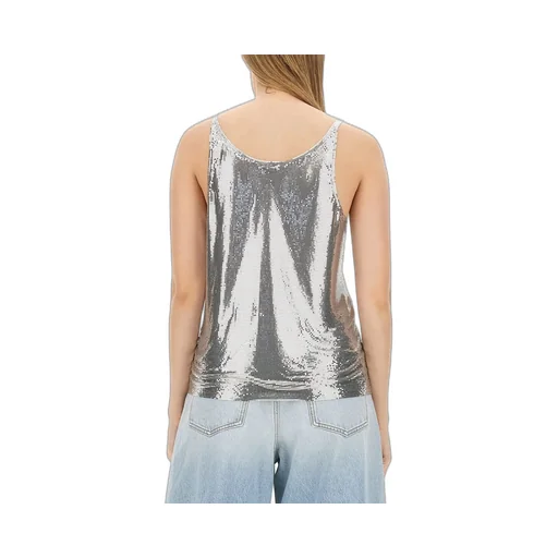 Paco Rabanne Sleeveless Metallic Mesh Tank Top