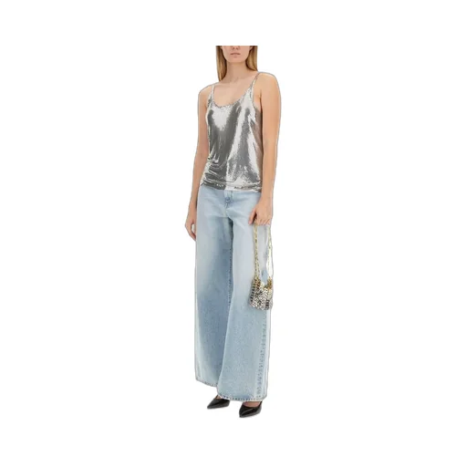 Paco Rabanne Sleeveless Metallic Mesh Tank Top