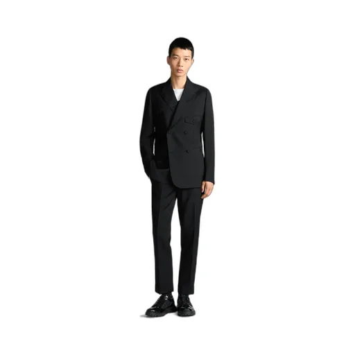 Double-Breasted Jacket With Buttoned Strap