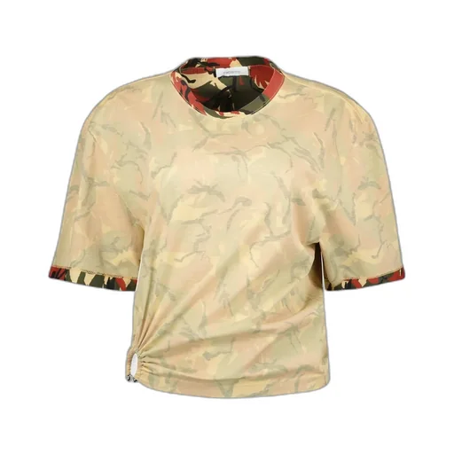 Paco Rabanne Camouflage Printed Cut-Out T-Shirt
