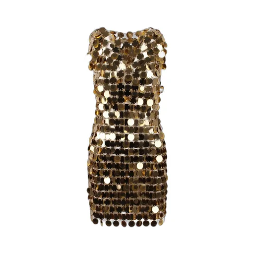 Paco Rabanne Sequin Chain-Disc Embellished Mini Dress