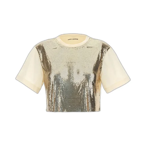 Paco Rabanne Chainmail Effect Cropped T-Shirt