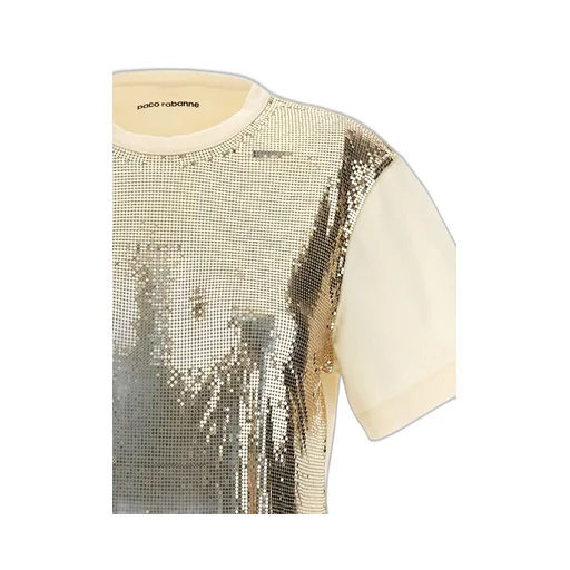 Paco Rabanne Chainmail Effect Cropped T-Shirt