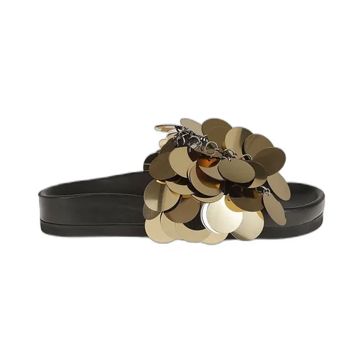 Paco Rabanne Sequin-Embellished Logo Printed Slides