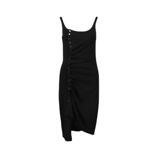 Paco Rabanne Asymmetric Hem Draped Mini Dress