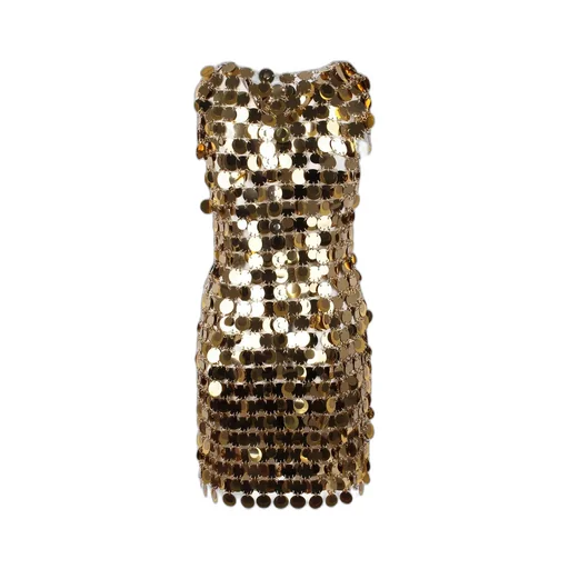 Paco Rabanne Sequin Chain-Disc Embellished Mini Dress