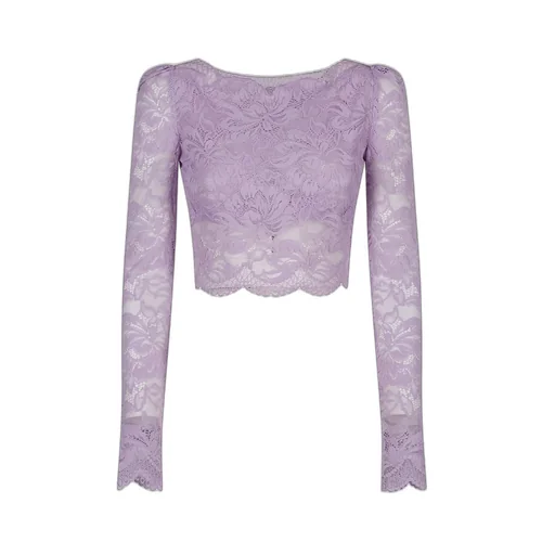 Paco Rabanne Lace Lavender Crop Top