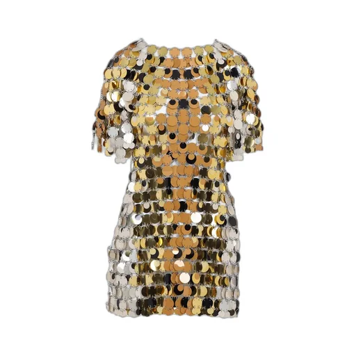 Paco Rabanne Sequin Embellished Crewneck Dress