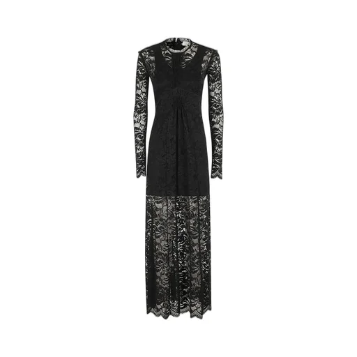 Paco Rabanne Long Sleeved Lace Maxi Dress