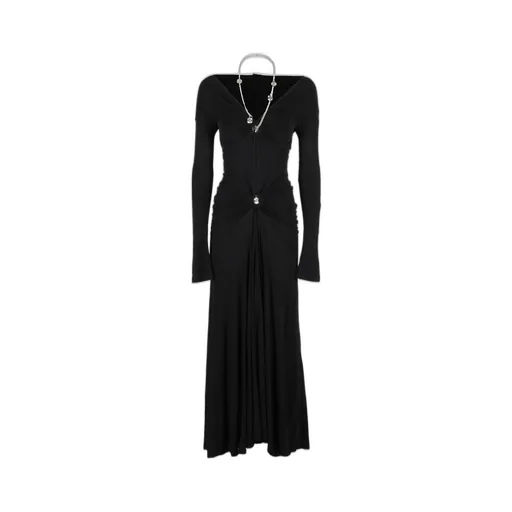 Paco Rabanne Chain-Link Neck Strap Midi Dress