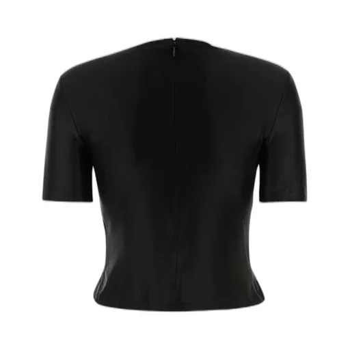 Paco Rabanne Embellished Draped Mock Neck Top