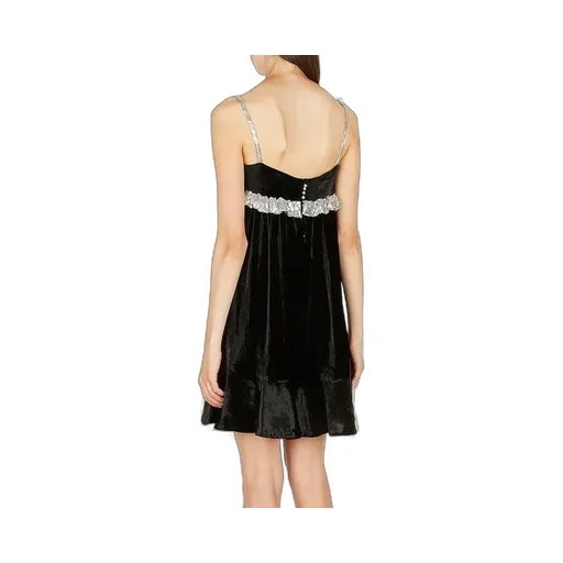 Paco Rabanne Two-Toned Chainmail Velvet Mini Dress
