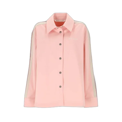 Palm Angels Logo Printed Stripe Detailed Shirt
