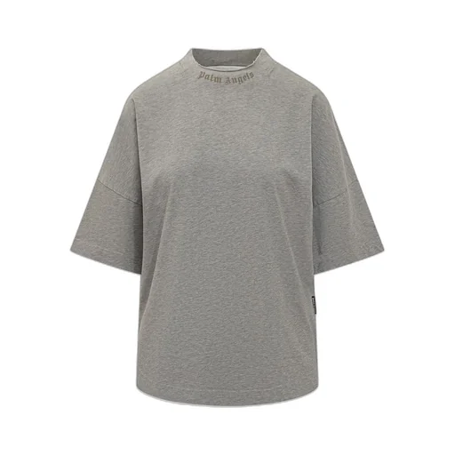 Palm Angels Curved Logo Printed T-Shirt