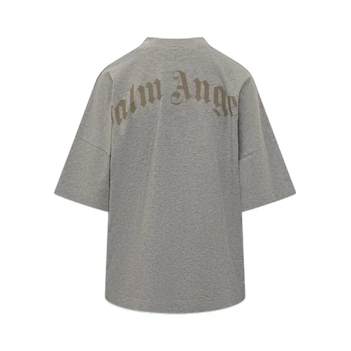 Palm Angels Curved Logo Printed T-Shirt