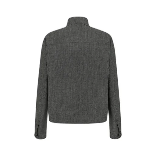 Micro-Houndstooth Harrington-Shape Jacket