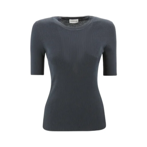 P.A.R.O.S.H. Short-Sleeved Crewneck Knitted Top