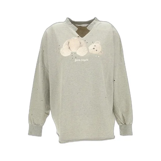 Palm Angels Distressed V-Neck Sweatshirt