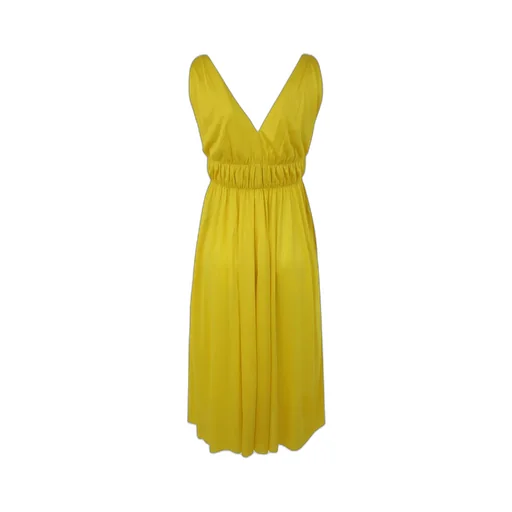 P.A.R.O.S.H. V-Neck Midi Jersey Dress