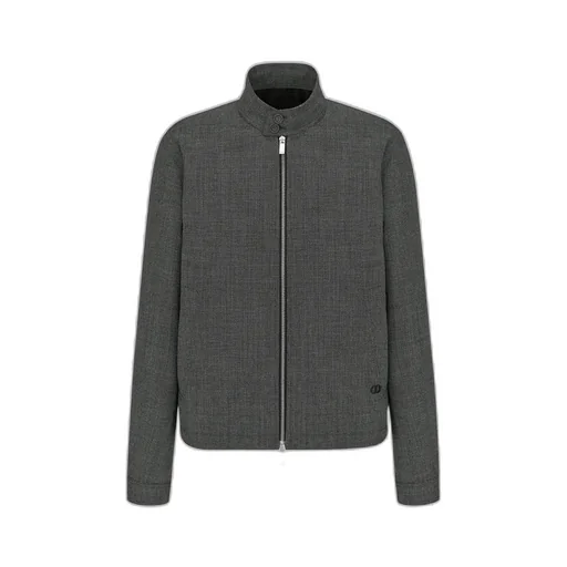 Micro-Houndstooth Harrington-Shape Jacket
