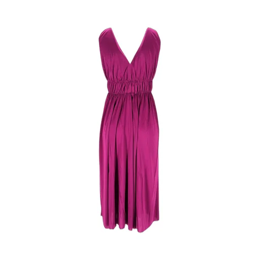 P.A.R.O.S.H. V-Neck Midi Jersey Dress