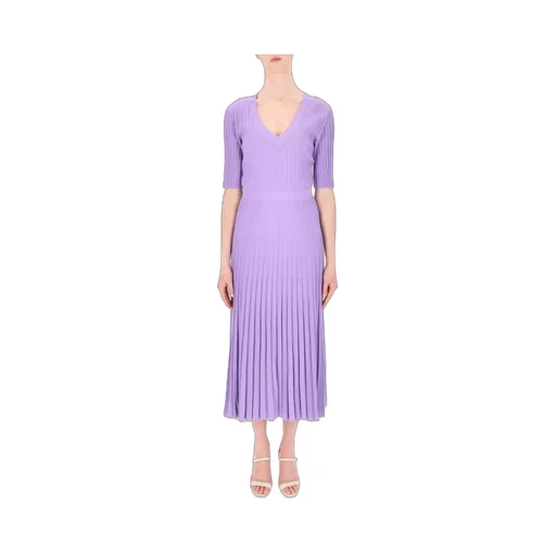P.A.R.O.S.H. V-Neck Pleated Midi Dress
