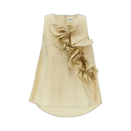 P.A.R.O.S.H. Pimpy Pleated Detail Sleeveless Top