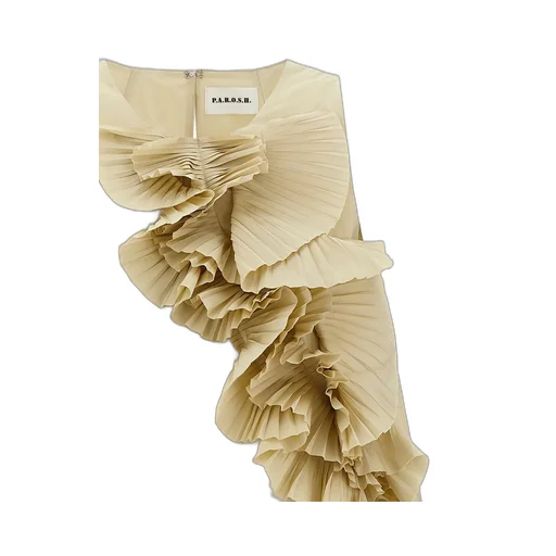 P.A.R.O.S.H. Pimpy Pleated Detail Sleeveless Top