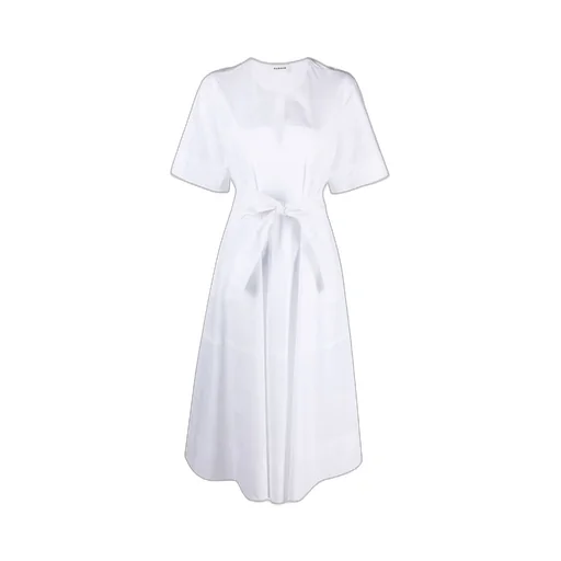 P.A.R.O.S.H. V-Neck Tied-Waist Midi Dress