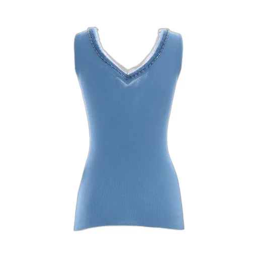 P.A.R.O.S.H. Embellished V-Neck Ribbed Tank Top