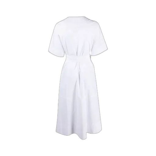 P.A.R.O.S.H. V-Neck Tied-Waist Midi Dress