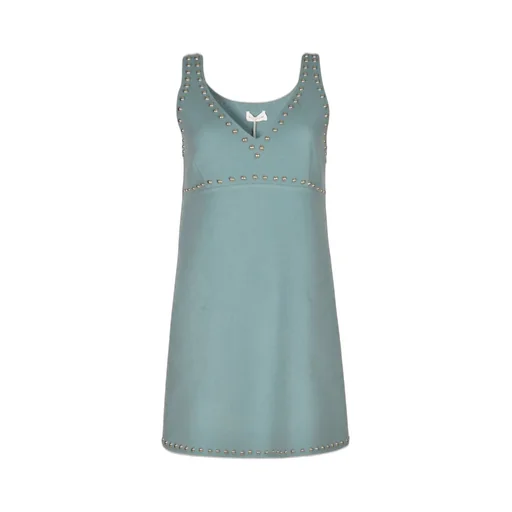 P.A.R.O.S.H. Stud Embellished V-Neck Mini Dress