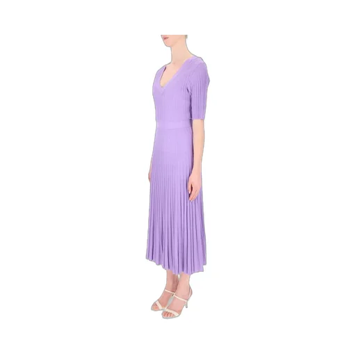 P.A.R.O.S.H. V-Neck Pleated Midi Dress