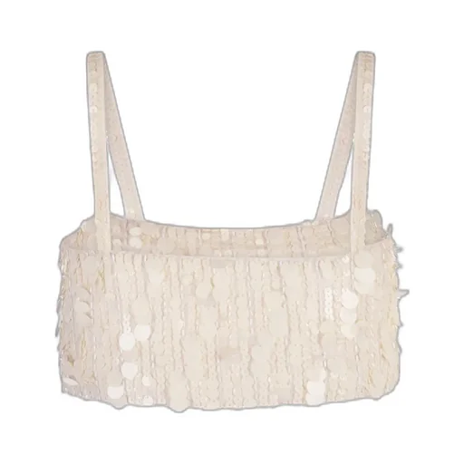 P.A.R.O.S.H. Sequin-Embellished Straight Hem Tank Top