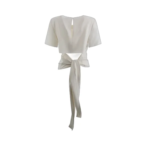P.A.R.O.S.H. Tie Detailed Crewneck Blouse