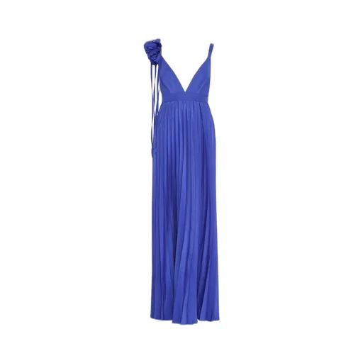 P.A.R.O.S.H. Floral Embellished Sleeveless Flared Dress
