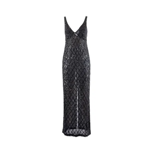 P.A.R.O.S.H. V-Neck Embroidered Maxi Dress