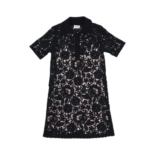 P.A.R.O.S.H. Lace Detailed Collared Shirt Dress