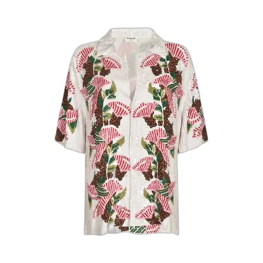 P.A.R.O.S.H. Graphic Sequin Embellished Short-Sleeve Shirt