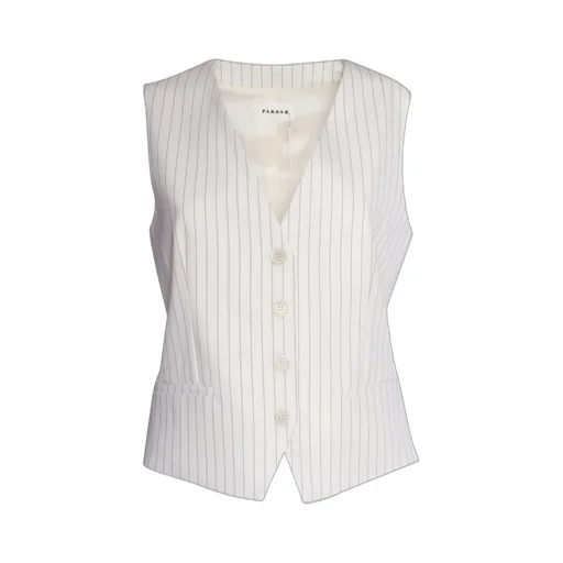 P.A.R.O.S.H. Striped V-Neck Button-Up Vest