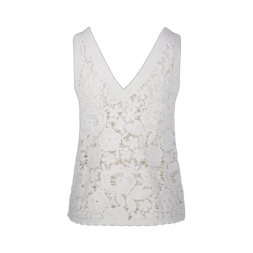 P.A.R.O.S.H. Floral Embroidered Knit Tank Top