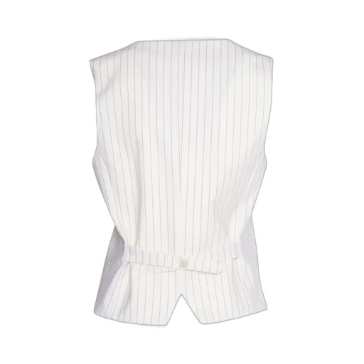P.A.R.O.S.H. Striped V-Neck Button-Up Vest