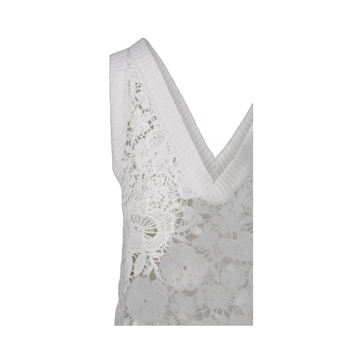 P.A.R.O.S.H. Floral Embroidered Knit Tank Top