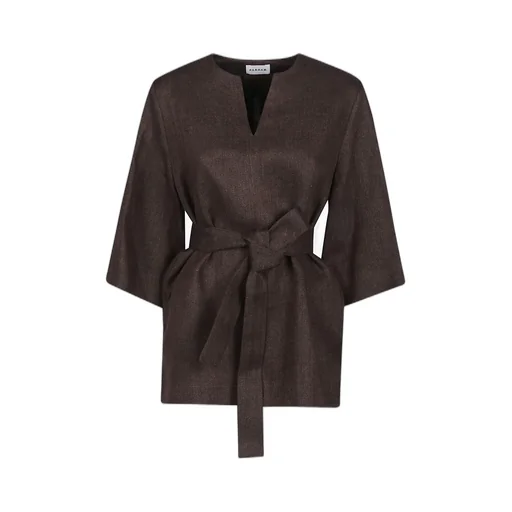 P.A.R.O.S.H. V-Neck Belted Blouse