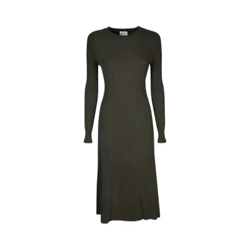 P.A.R.O.S.H. Crewneck Ribbed-Knit Midi Dress
