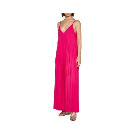 P.A.R.O.S.H. V-Neck Palmer Pleated Maxi Dress