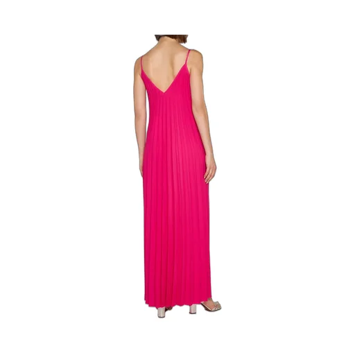 P.A.R.O.S.H. V-Neck Palmer Pleated Maxi Dress