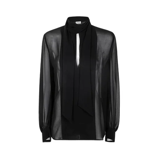 P.A.R.O.S.H. Pussy Bow Collar Long-Sleeved Shirt